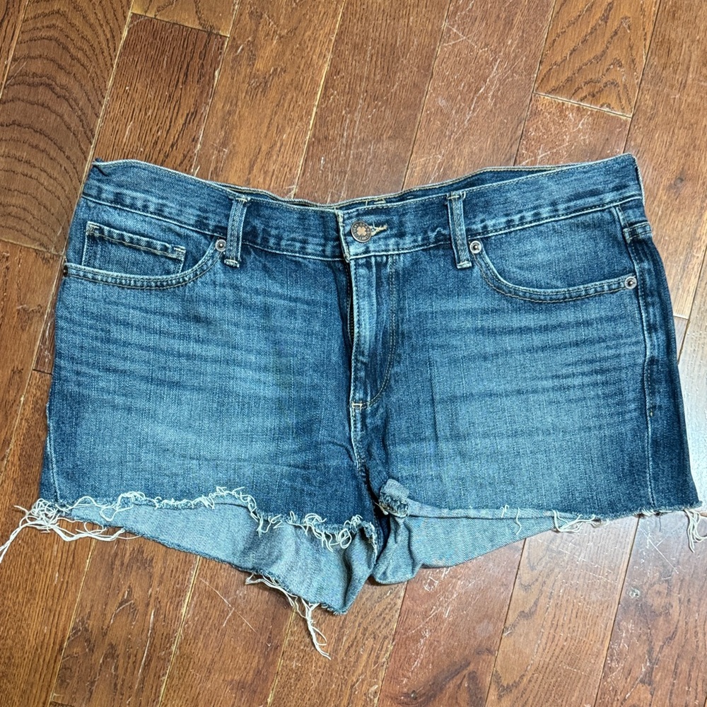 The Cut Off Lucky Brand Dark Blue Denim Jean Shorts